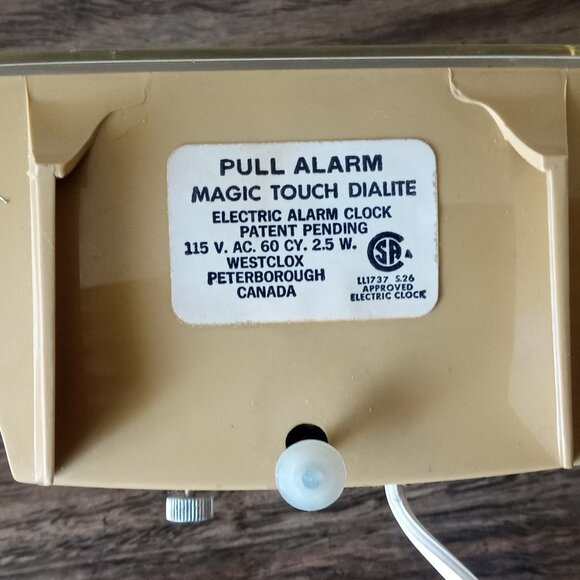 Vintage Dialite Magic Touch Alarm Electric Clock Magic Touch Westclox Canada - Picture 4 of 4